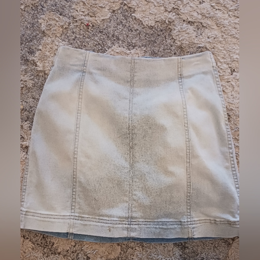 High rise jean skirt